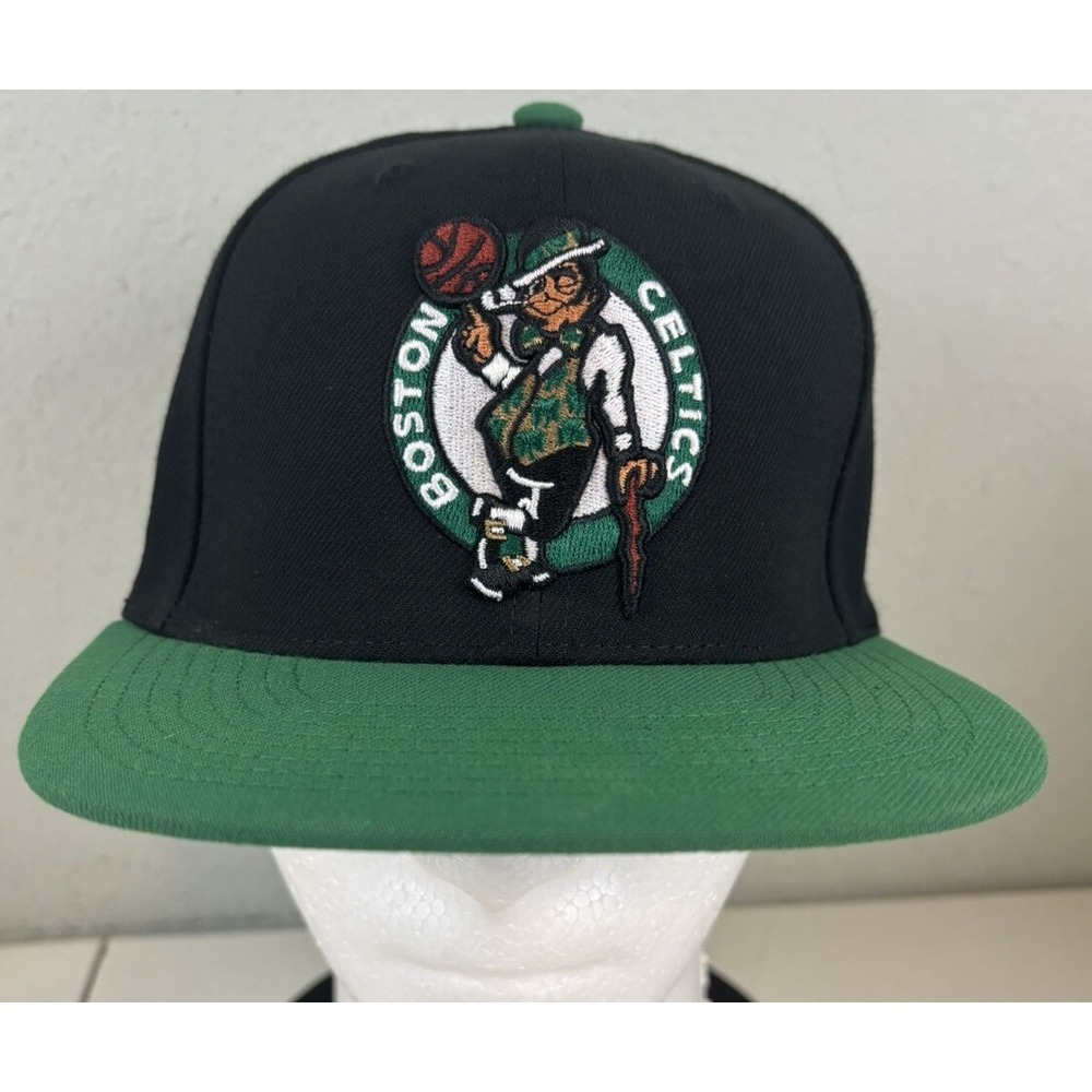 Mitchell & Ness Boston Celtics Black Green Snapback NBA Hat Mens Adjustable Cap